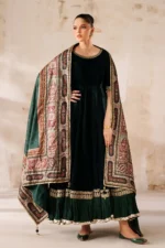 Baroque Pret (3pc) Cotton | EMBROIDERED VELVET PR-1208 - Velvet Collection