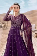 Maria B Stiched (3pc) Net | Embroidered Net Suit | D-2507-B - Festive Collection - Image 2