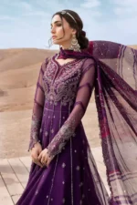 Maria B Stiched (3pc) Net | Embroidered Net Suit | D-2507-B - Festive Collection - Image 4
