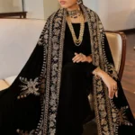 Baroque Accessories (1pc)  | EMBROIDERED VELVET SHAWL VS-24 - Shawls