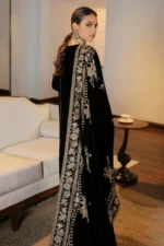 Baroque Accessories (1pc)  | EMBROIDERED VELVET SHAWL VS-24 - Shawls - Image 2