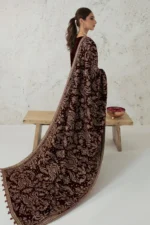 Baroque Accessories (1pc)  | EMBROIDERED VELVET SHAWL VS-32 - Shawls - Image 3
