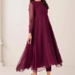 Baroque Pret (3pc) Chiffon | EMBROIDERED CHIFFON FROCK PR-1121 - Festive Collection