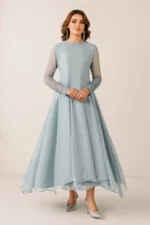 Baroque Pret (3pc) Chiffon | EMBROIDERED CHIFFON FROCK PR-1123 - Festive Collection