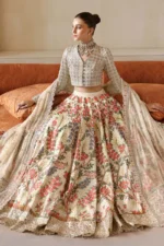Afrozeh Stiched (3pc) Korean Raw Silk | Gulnar - Formal Collection - Image 3