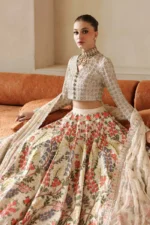 Afrozeh Stiched (3pc) Korean Raw Silk | Gulnar - Formal Collection - Image 2